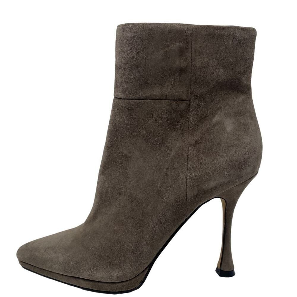 Vince Camuto Pitonnda Dress Boots 7.5 Womens Leather Suede Pointed Toe Sable Chi - Picture 3 of 12